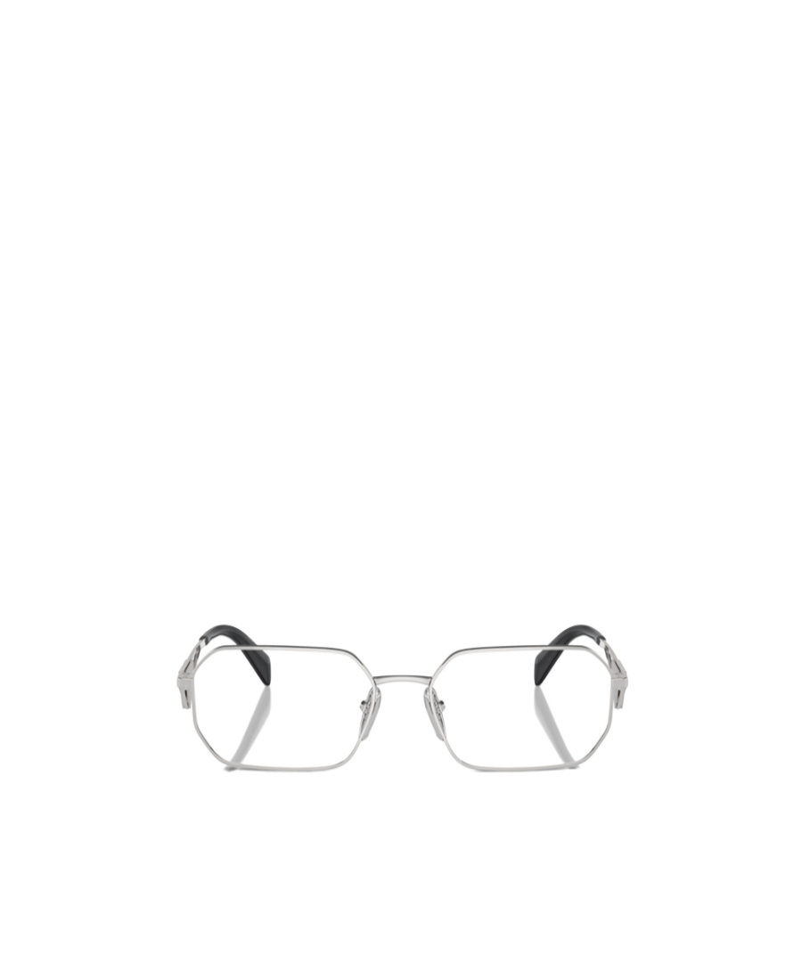 Prada Triangle-logo Rectangle-frame Glasses In White