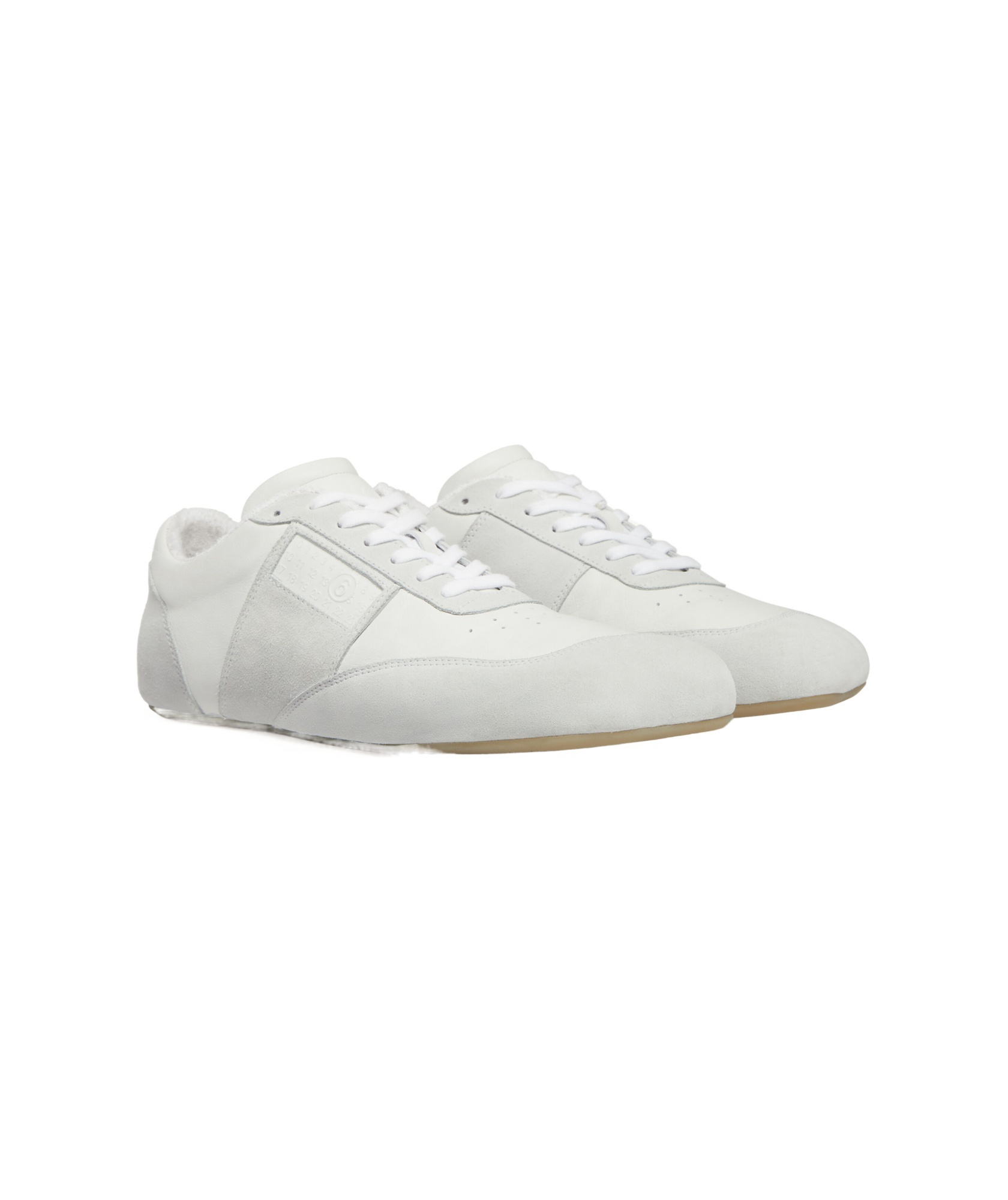 Mm6 Maison Margiela White Leather And Suede Sneaker In White