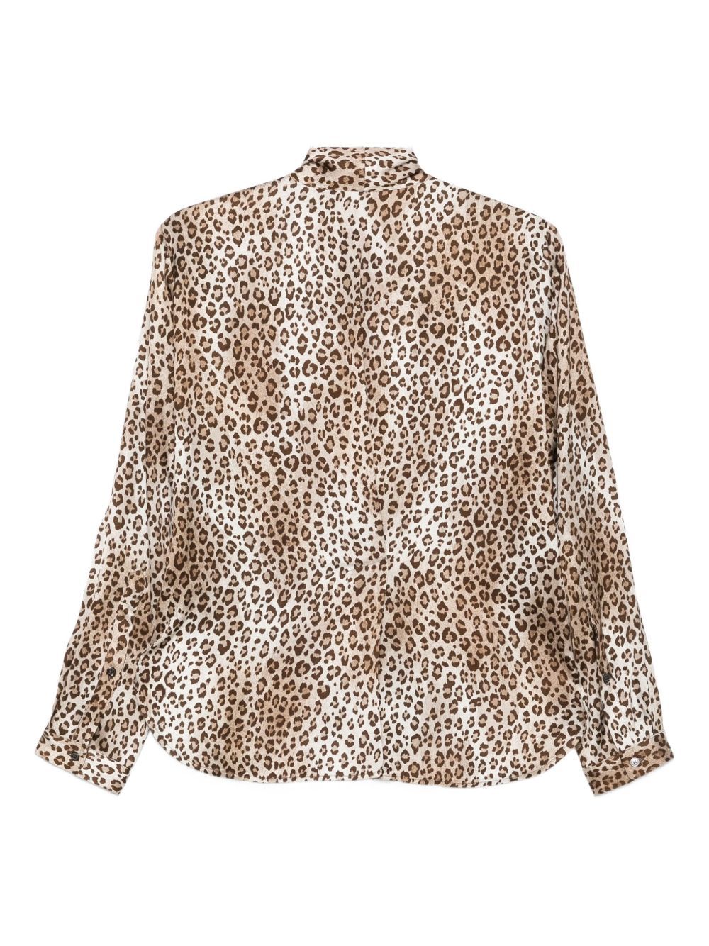 Seventy Leopard-print Tie-neck Blouse In Animal Print