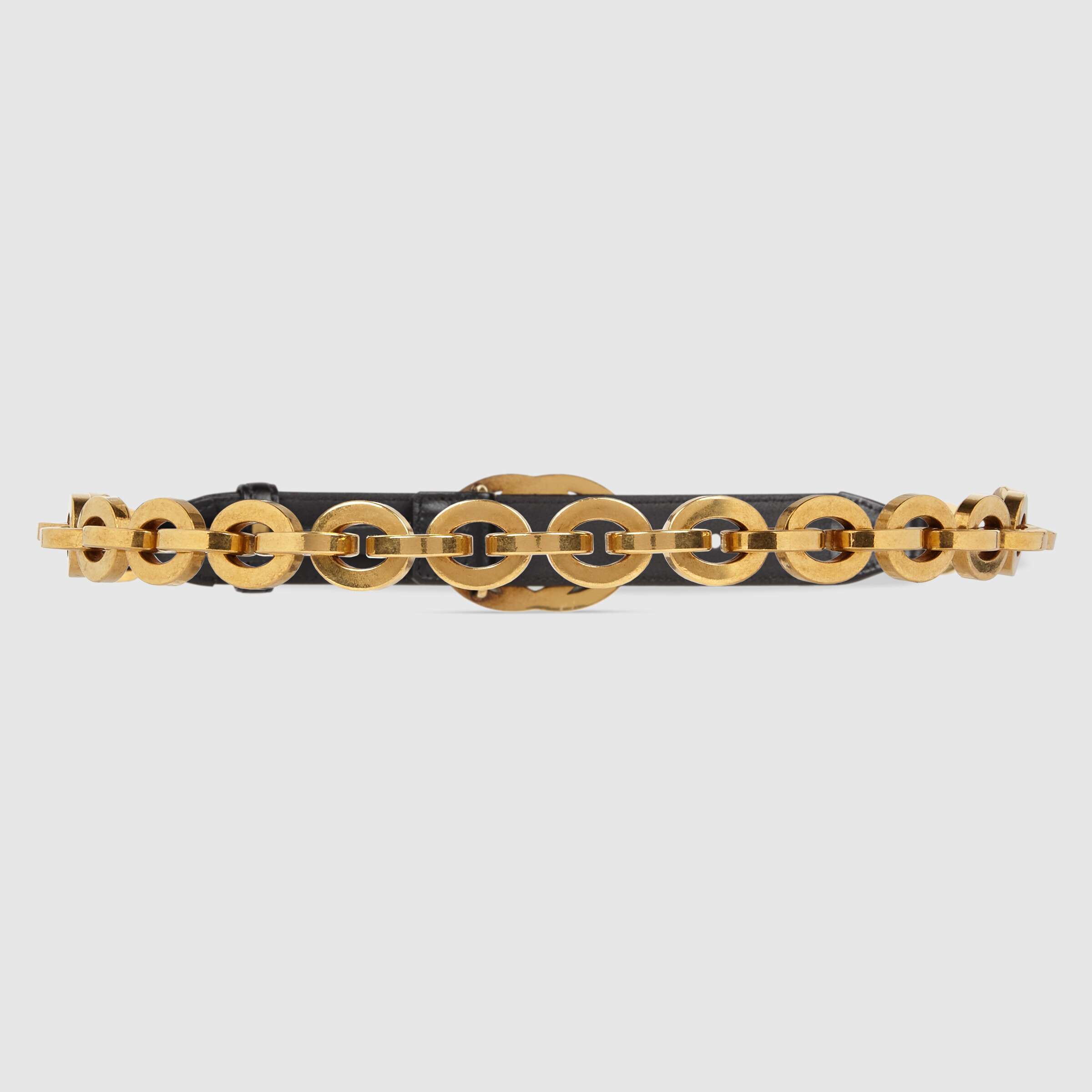 Gucci Interlocking G Chain Belt In Black