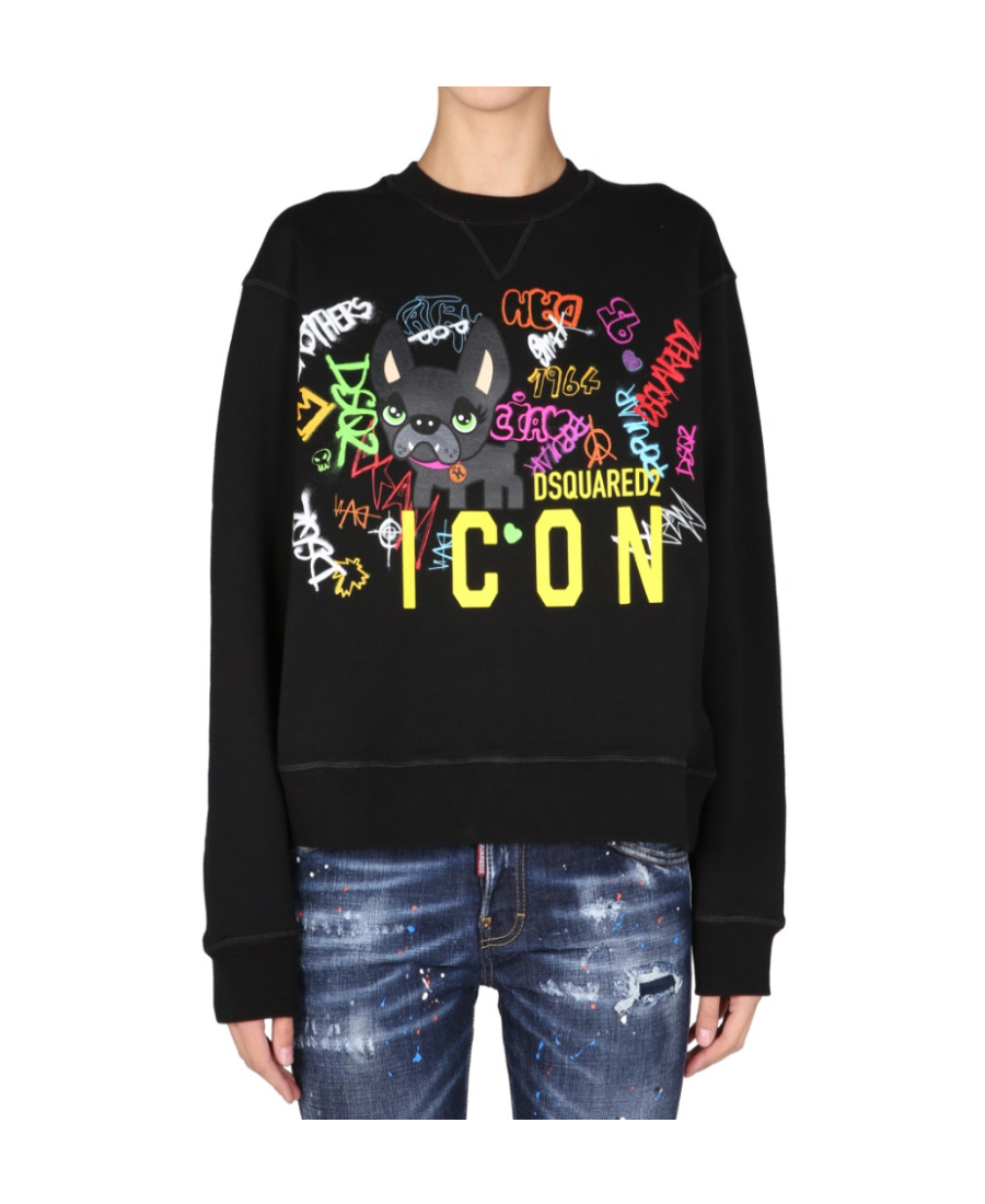 Dsquared2 Graphic-print Sweatshirt In Black