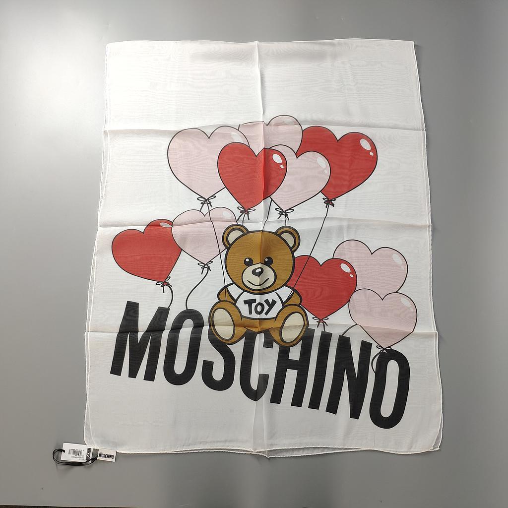 Moschino Pattern Printed Scarf In Gray