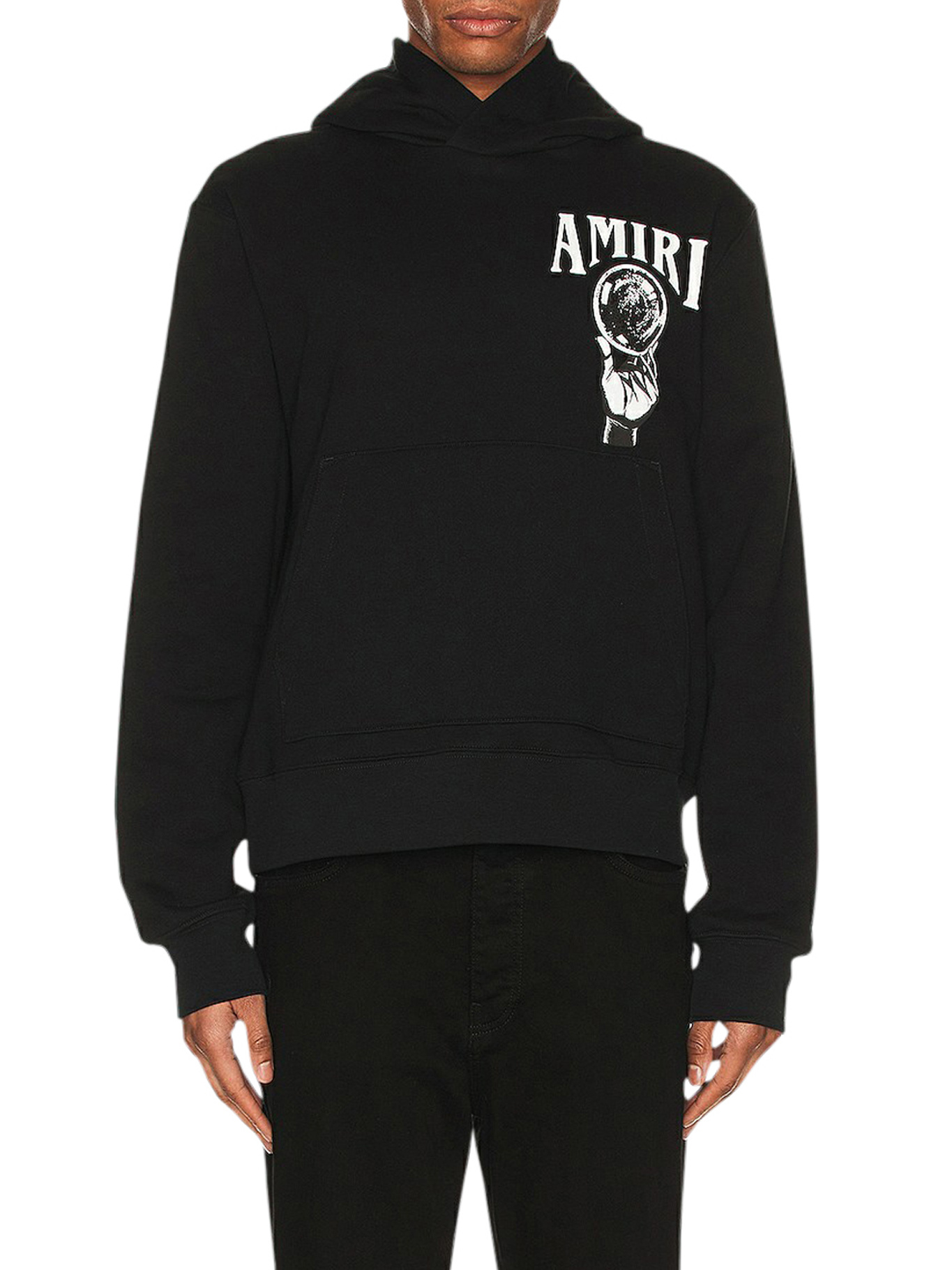 Amiri Logo-print Cotton Hoodie In Black