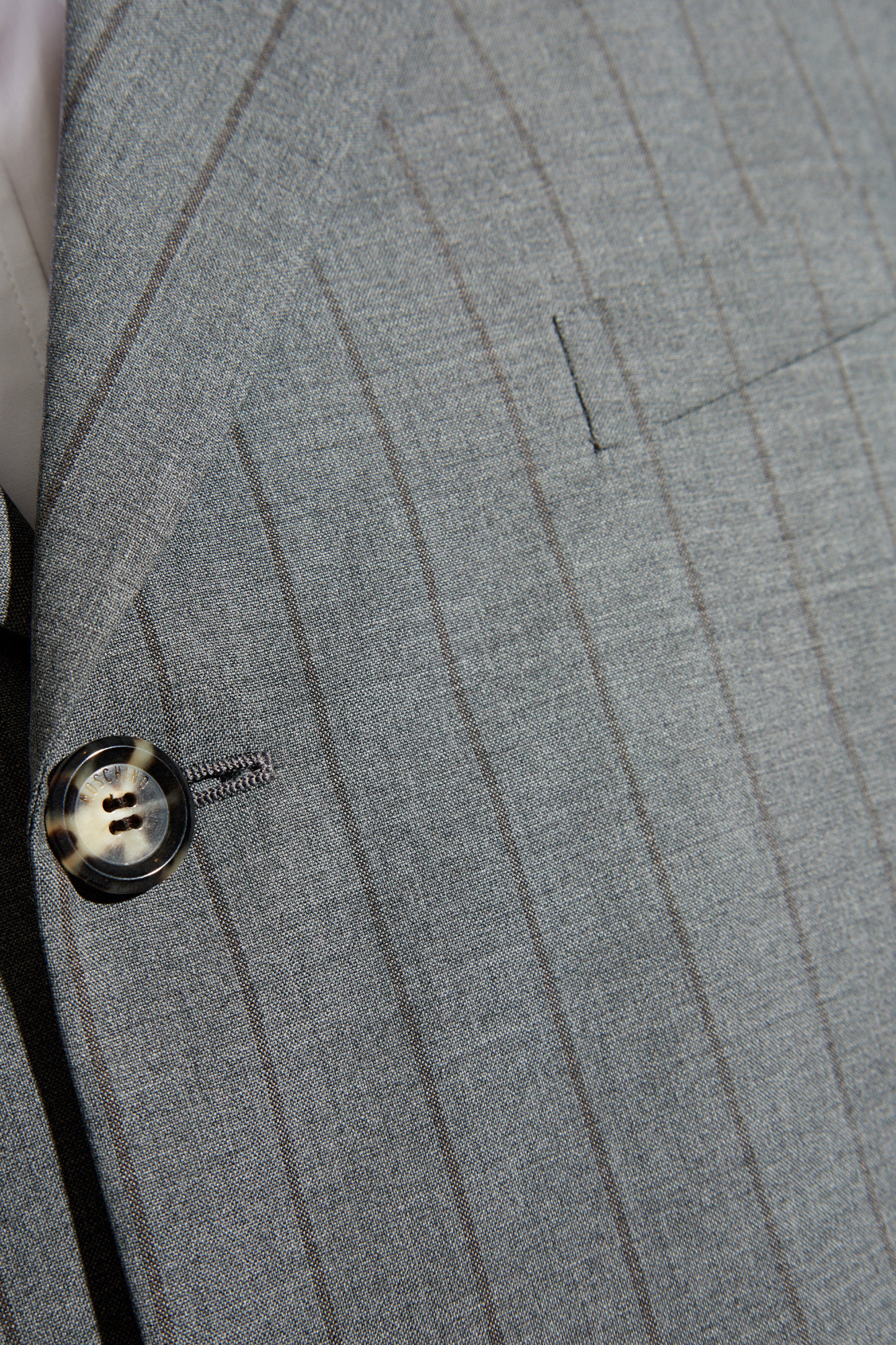 Moschino Long-sleeved Suit Coat In Gray