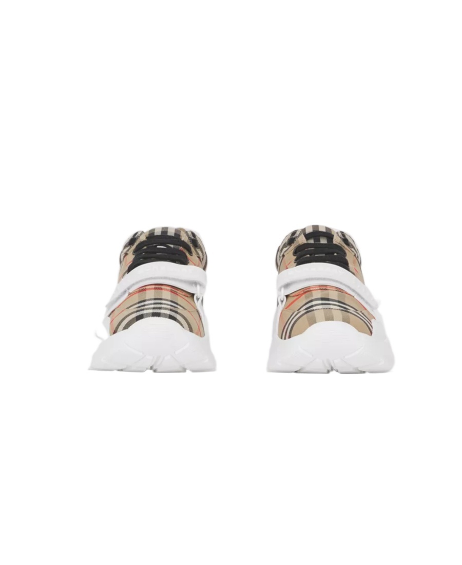 Burberry Vintage Check-pattern Touch-strap Sneakers In White