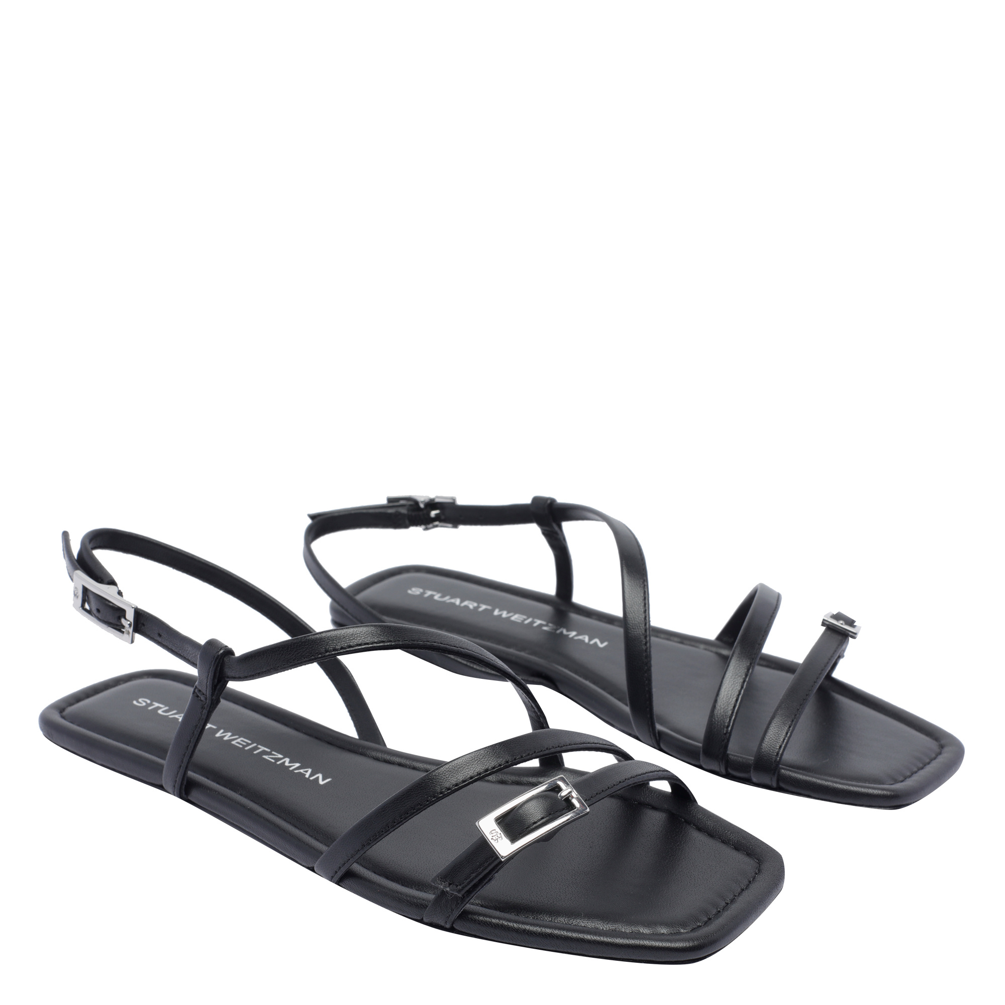 Stuart Weitzman Square Toe Flat Sandals