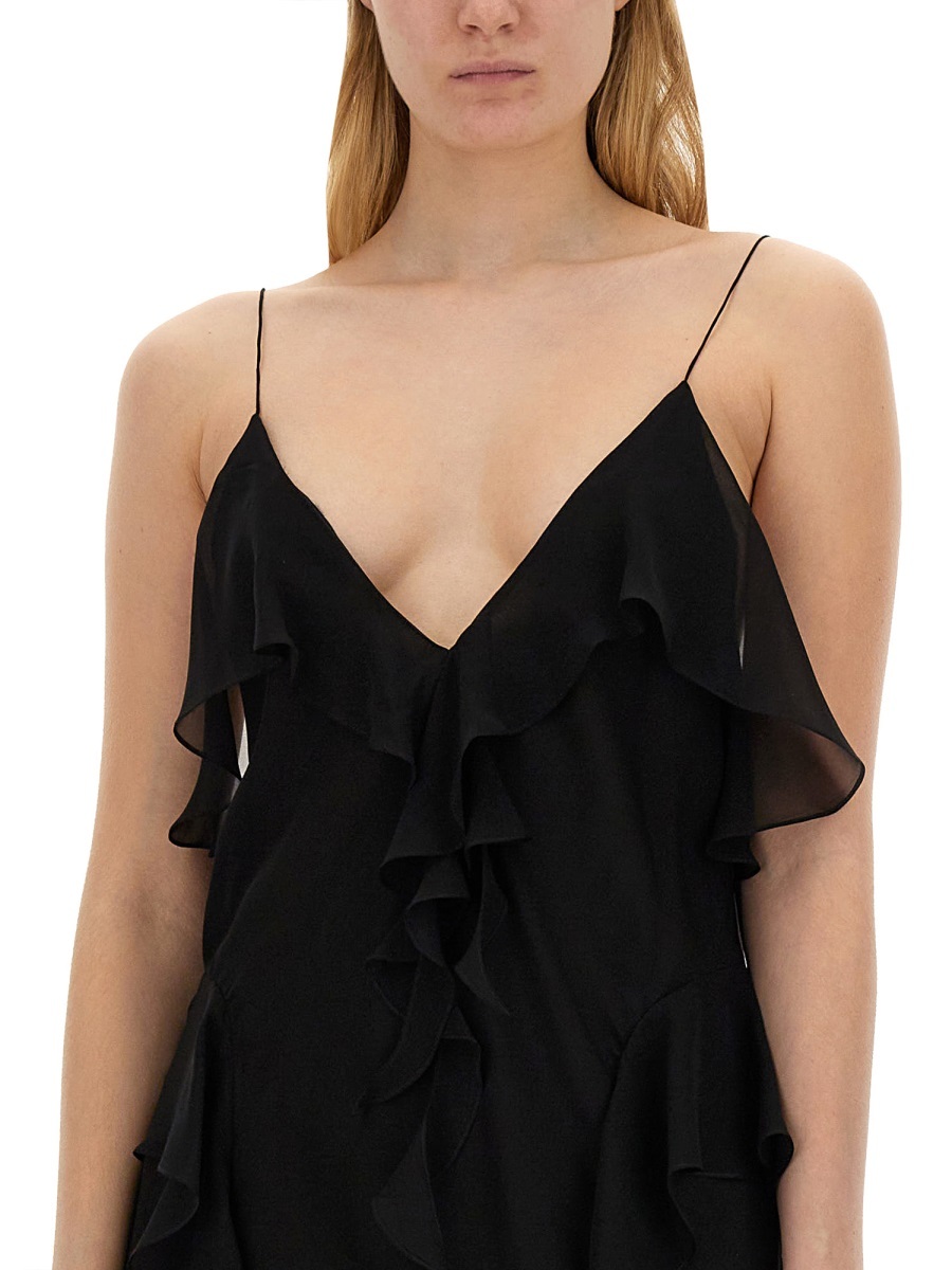 Khaite Pim Silk Georgette Midi Dress In Black