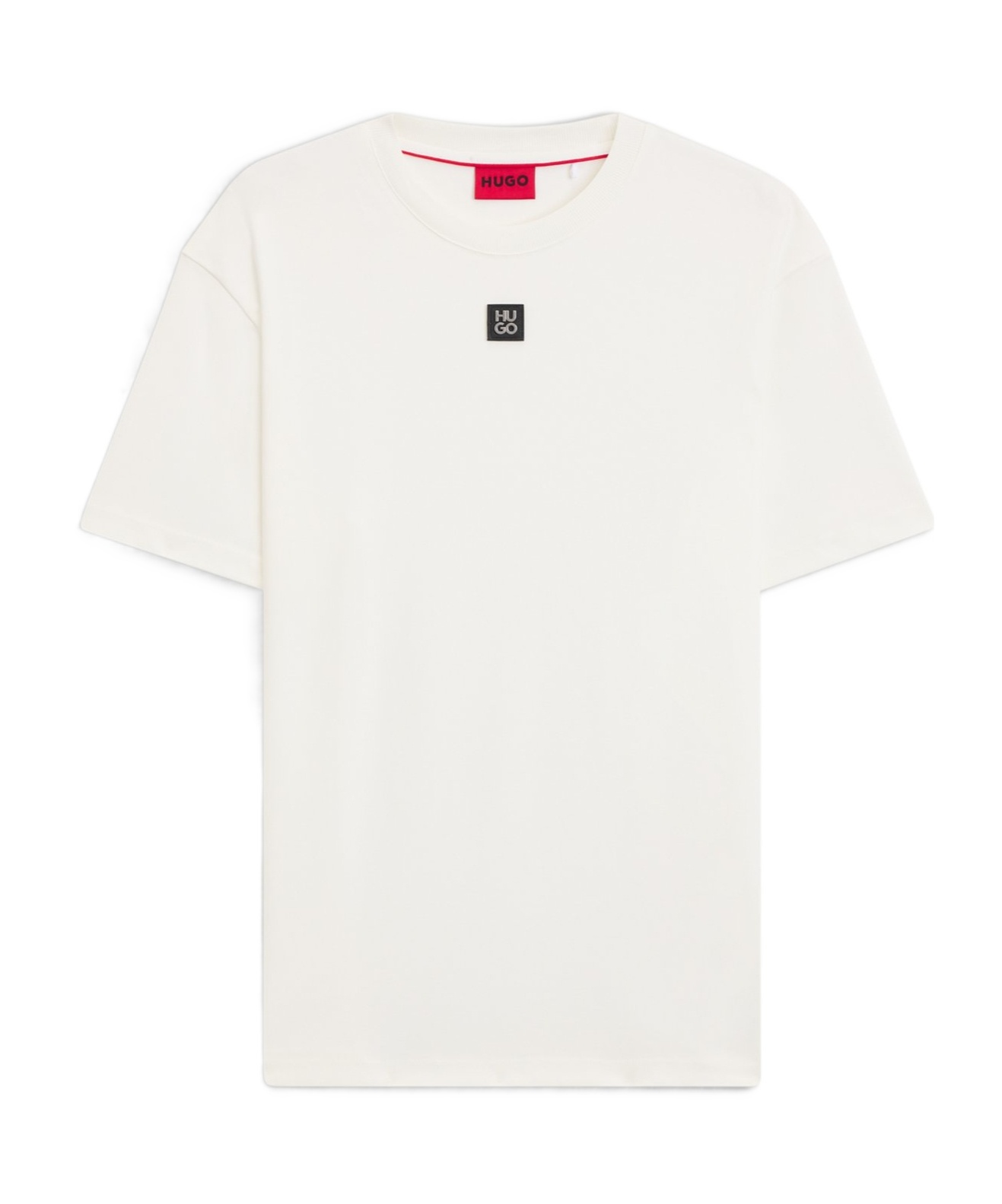Hugo Boss Interlock-cotton Regular-fit T-shirt With Stacked Logo In White