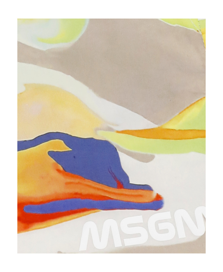 MSGM COLOR-BLOCK CAMOUFLAGE SHORTS