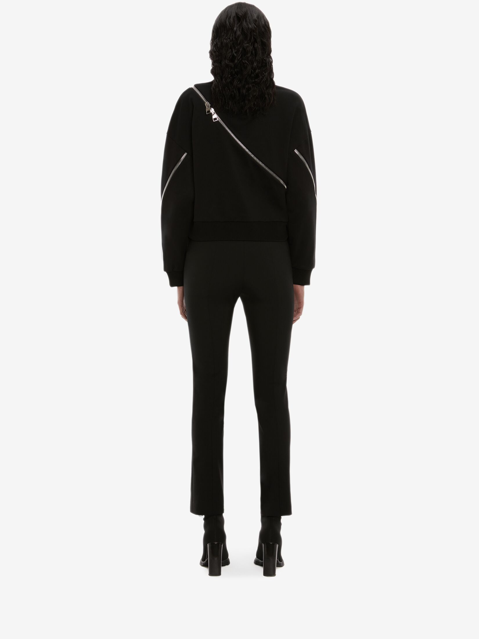 Alexander Mcqueen Cut-out Cotton Sweatshirt In Black