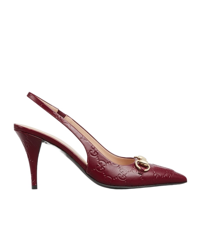 Gucci Horse Title Button High-heeled Sandals In Brown