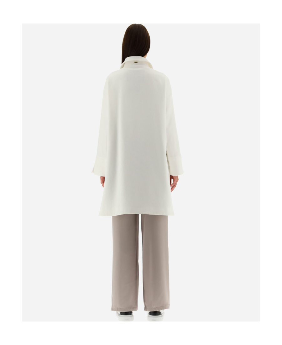 Herno Long-sleeve High-low Coat In Gray