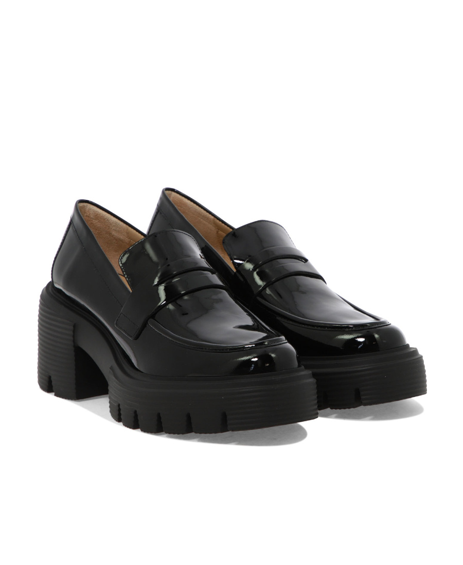 Stuart Weitzman Soho 60mm Platform Leather Loafers In Black