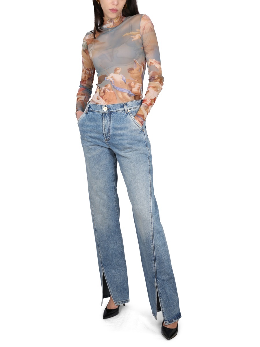 BALMAIN FRONT-SLITS BOOTCUT JEANS