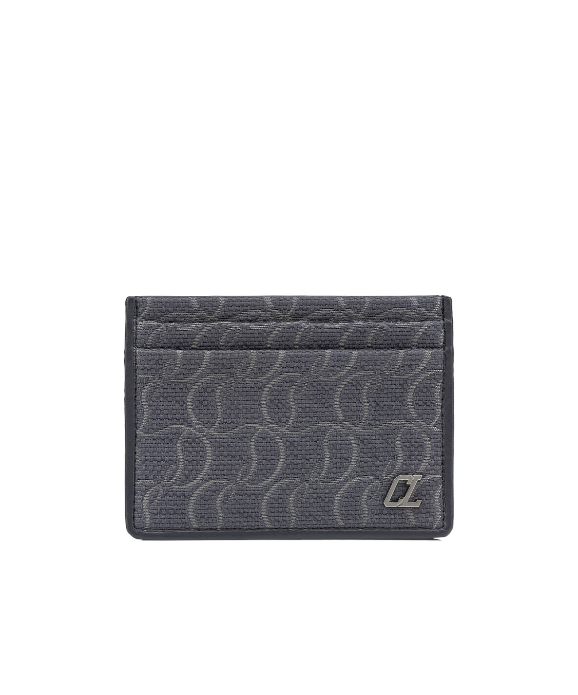 Christian Louboutin Kios Jacquard Monogram Card Holder In Black