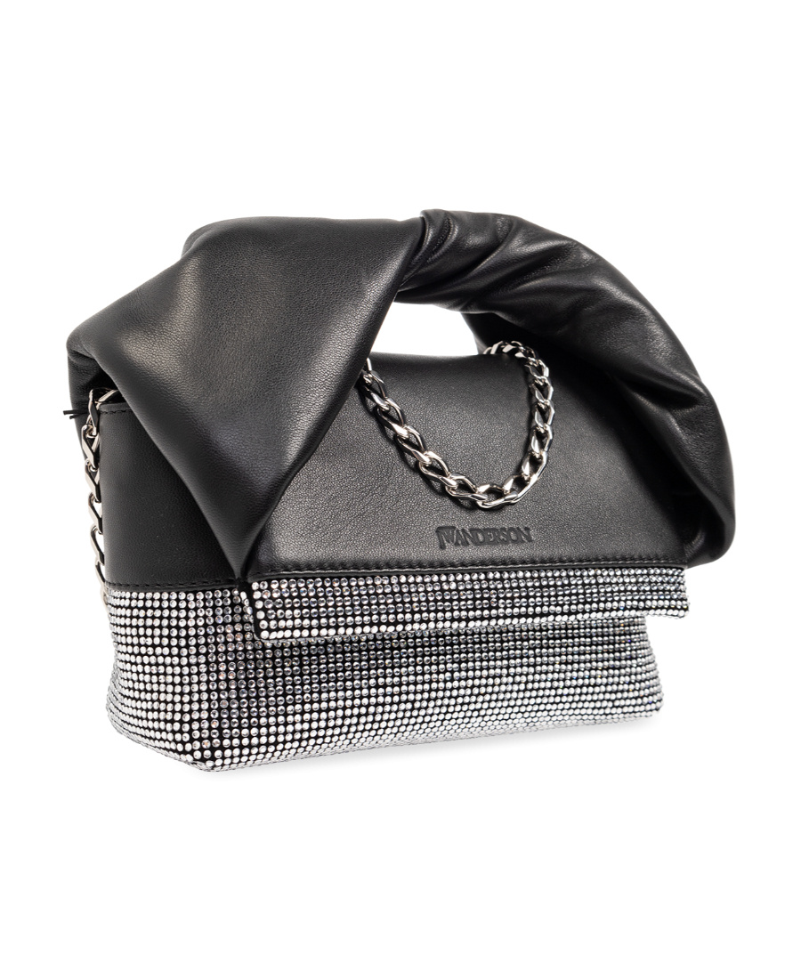 Jw Anderson Crystal Leather Bag In Black