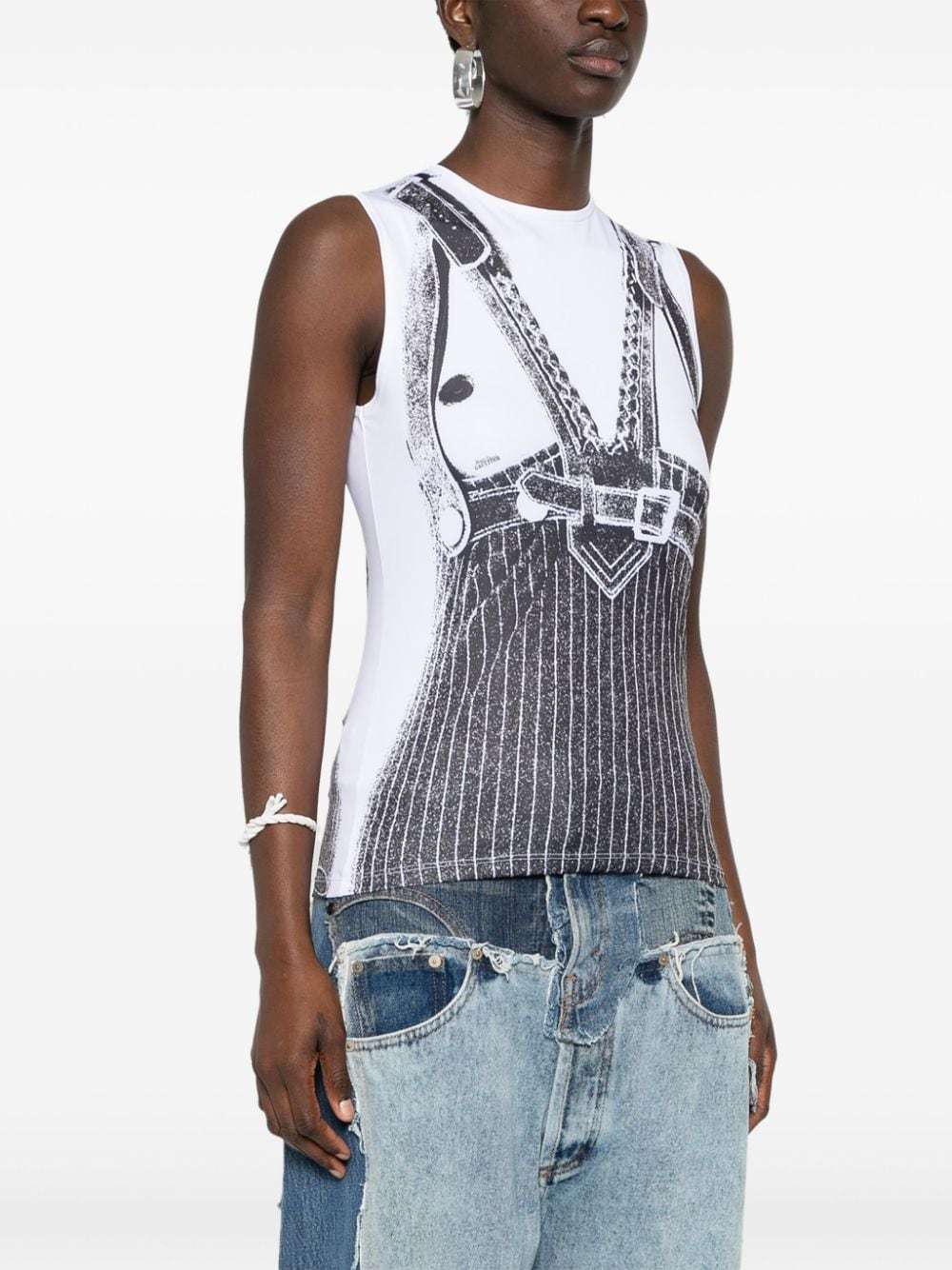 Jean Paul Gaultier Sleeveless T-shirt In Black
