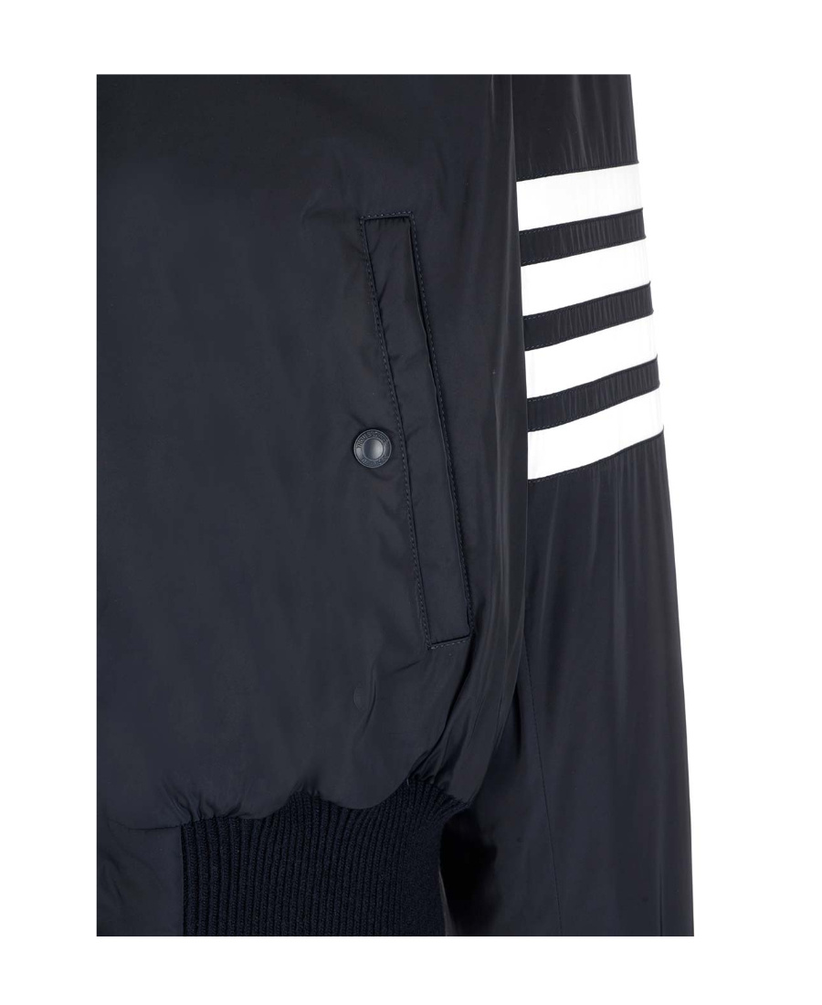 Shop Thom Browne Stripe-detail Padded Jacket In Blue