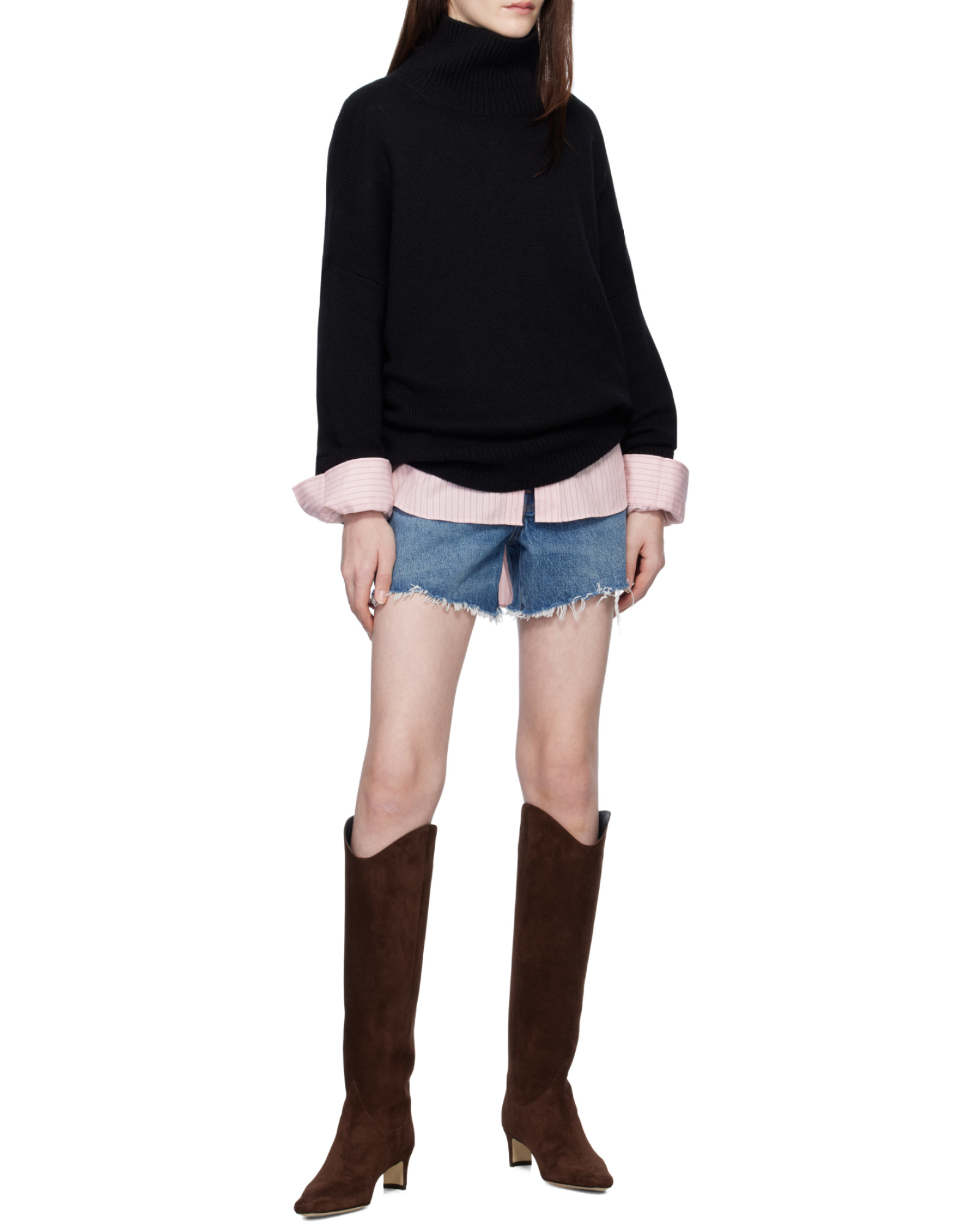 AGOLDE PARKER LONG DENIM SHORTS