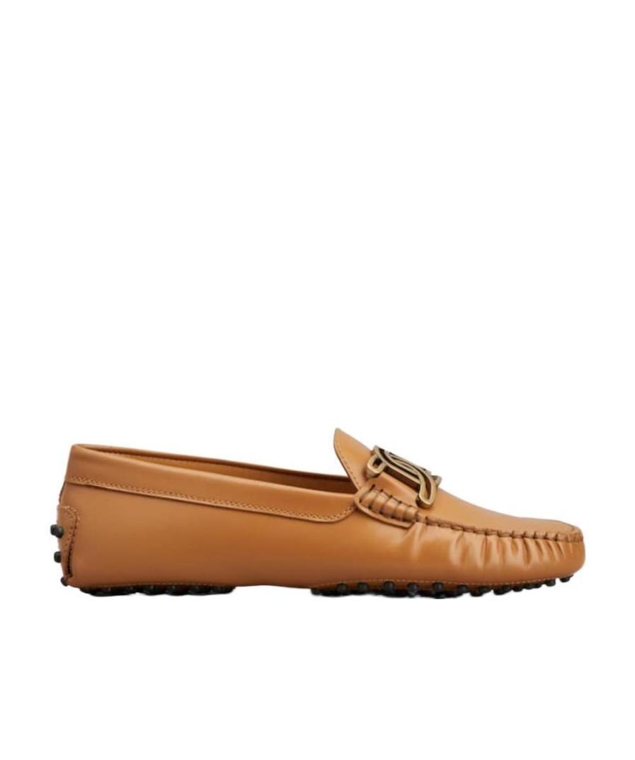 Tod's Chain-link Leather Loafers In Brown