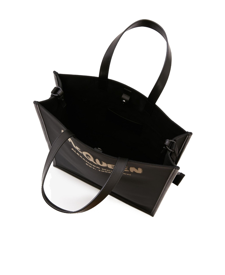 Alexander Mcqueen Logo-print Tote Bag In Black