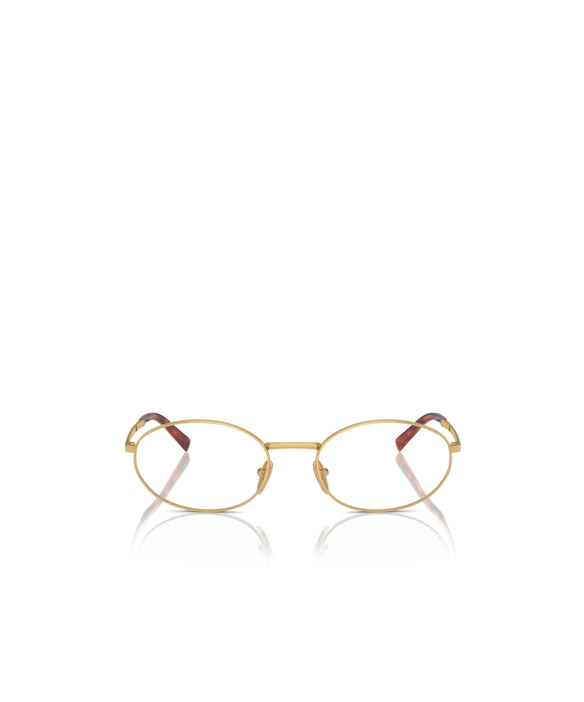 Prada Womens Gold Pr A50v Round-frame Metal Optical Glasses In Nude