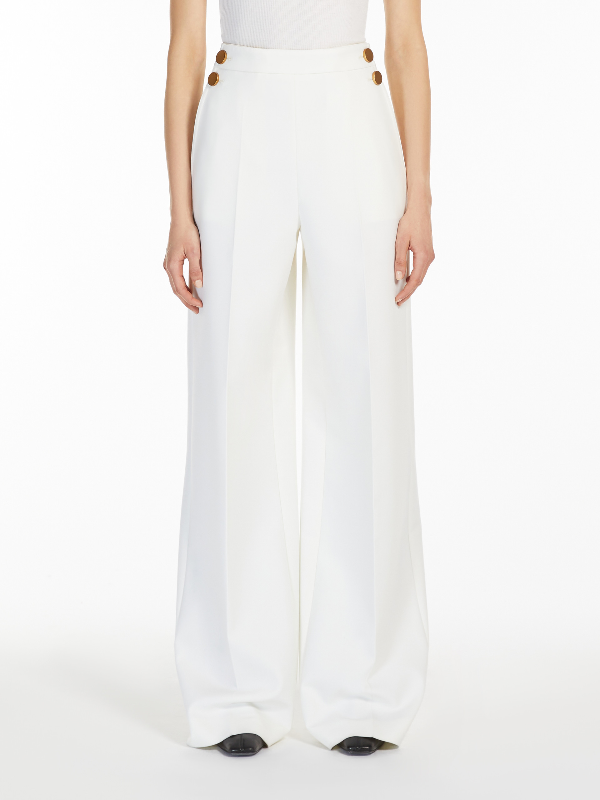 Max Mara Pleated Casual Pants In White