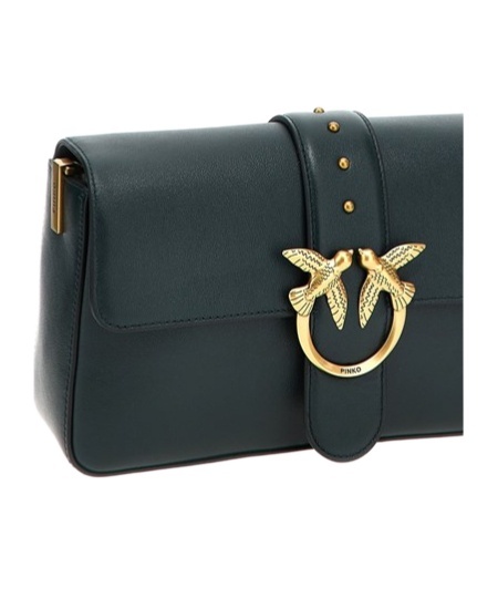 Shop Pinko Love One Classic Crossbody Bag In Green