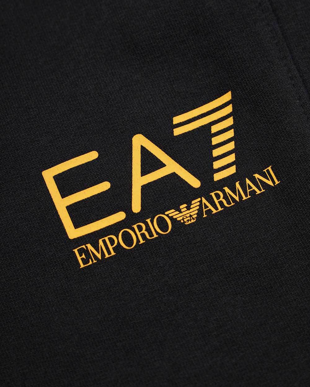 Ea7 Logo Printed Shorts In Black