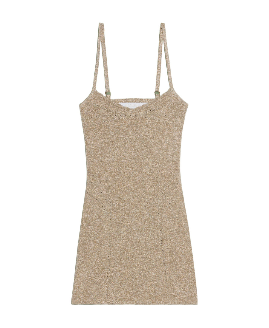 Jacquemus Fiesta Glitter Dress In Nude
