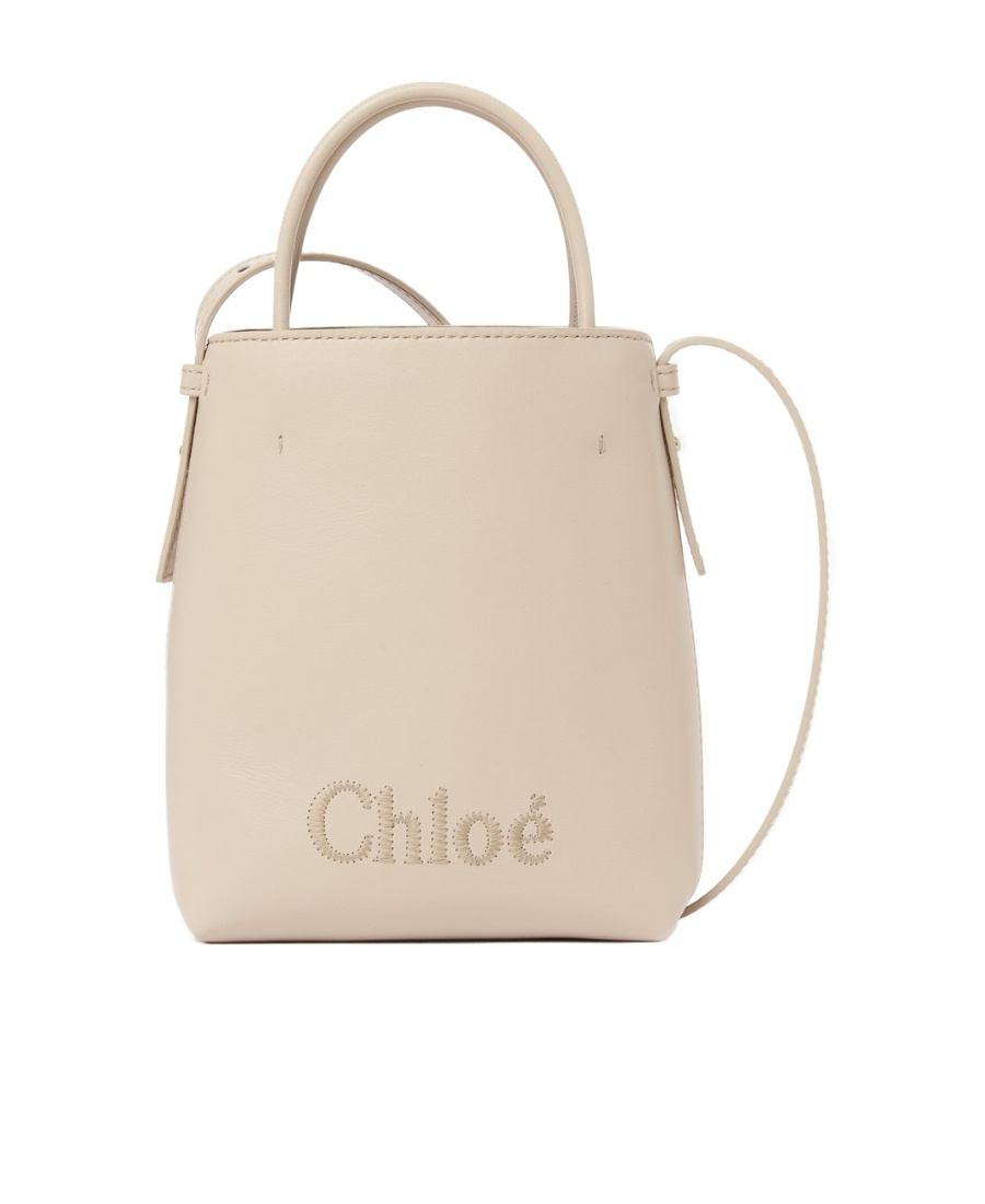 Chloé Micro Sense Tote Bag In Nude