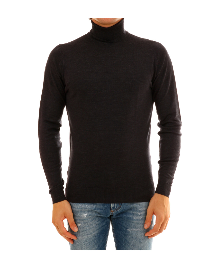 John Smedley Merinos Wool Turleneck Sweater In Black