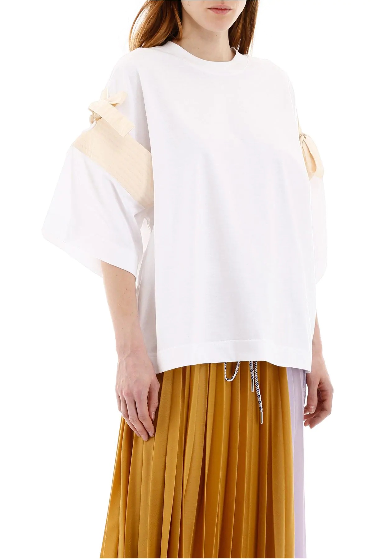 Moncler Ribbon T-shirt With Round Neck In White