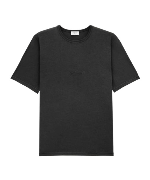Saint Laurent Logo Embroidered Crewneck T-shirt In Black
