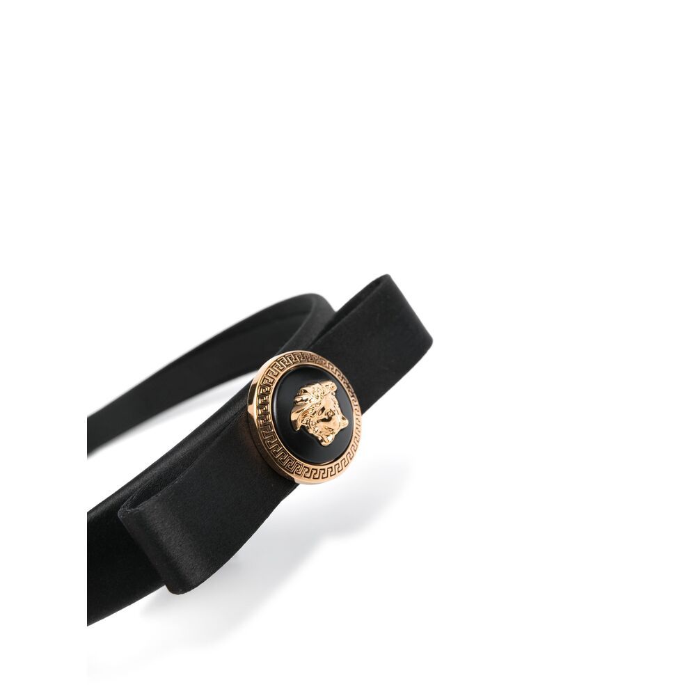 Versace Gianni Ribbon Satin Headband Accessories In Black