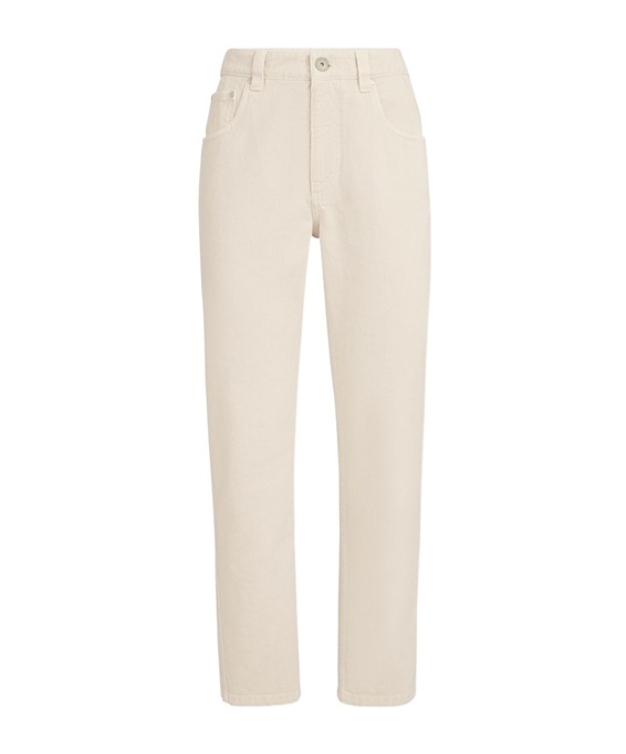 Brunello Cucinelli Five-pocket Straight Jeans In Nude