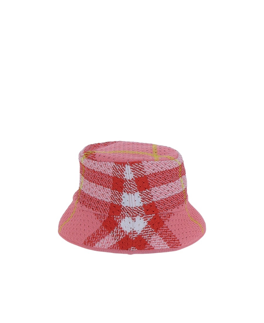 Burberry Check-pattern Bucket Hat In Red