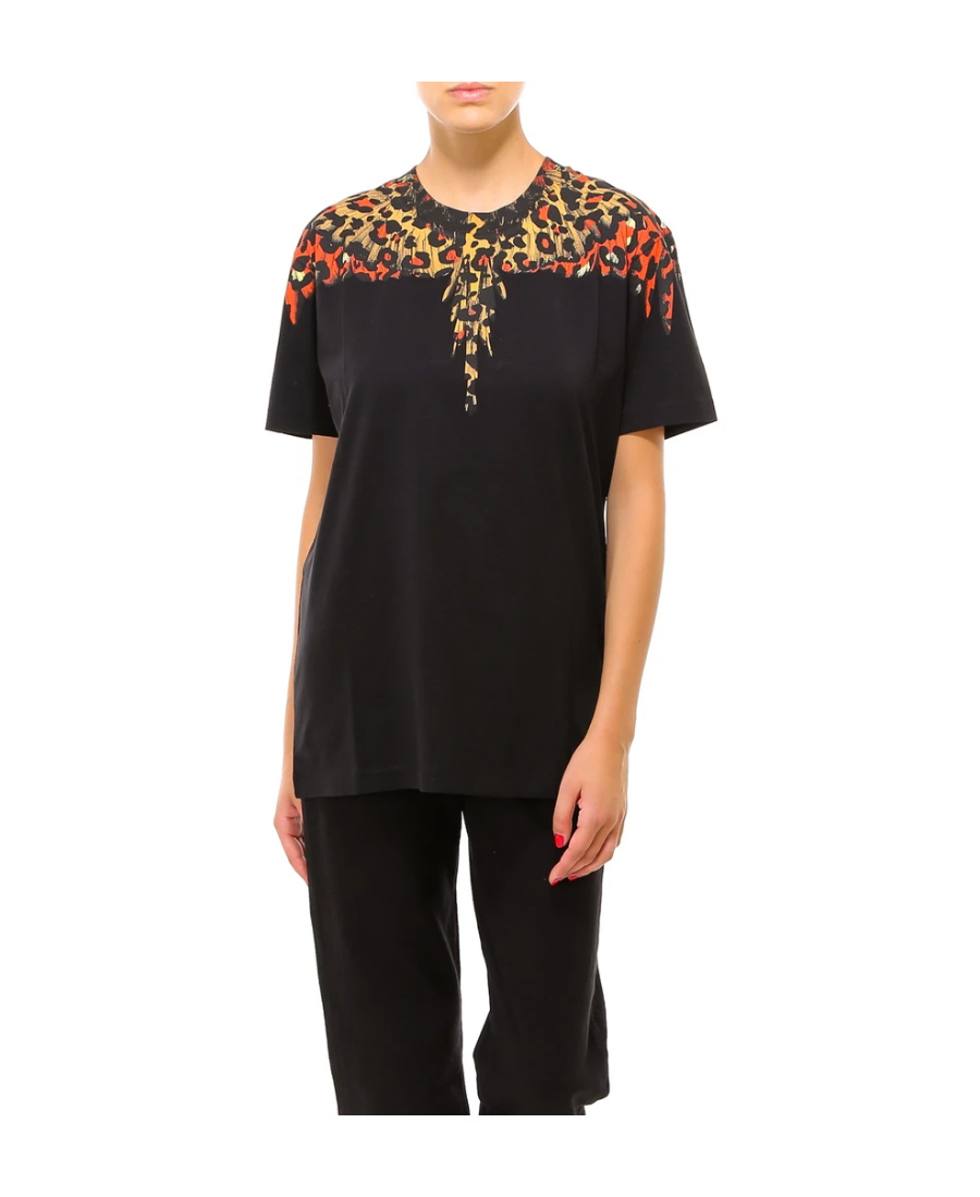 Marcelo Burlon County Of Milan Wing Printed T-shirt In Black