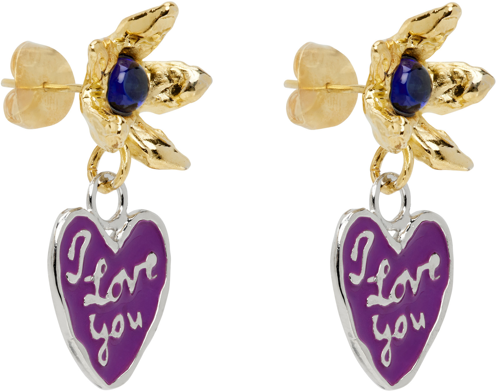 Chopova Lowena Lovers Drop Earrings In Multicolor