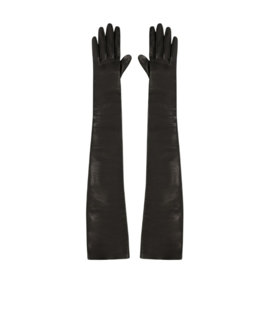 Alexander Mcqueen Lambskin Elbow-length Gloves In Black