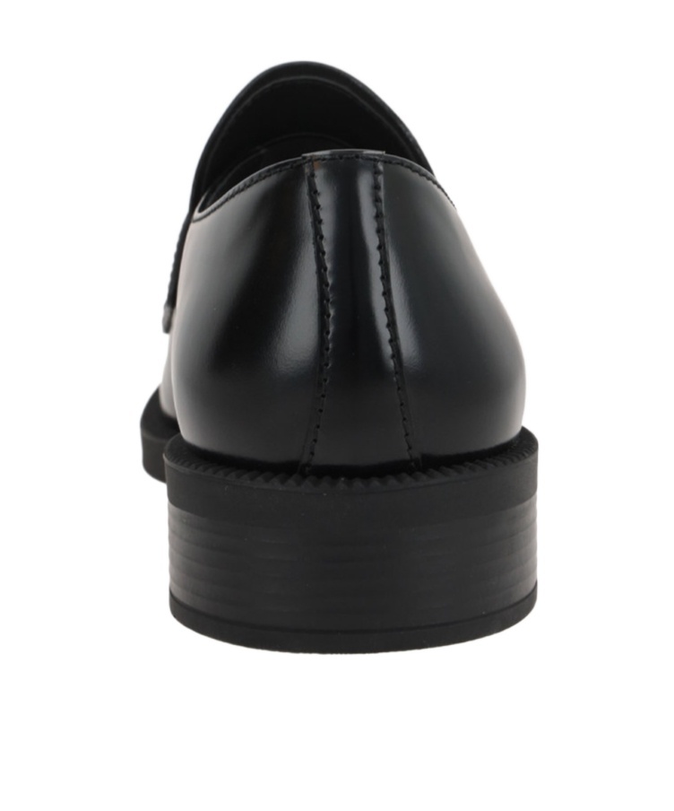 Prada Black Brushed Calf Leather Loafers In Black