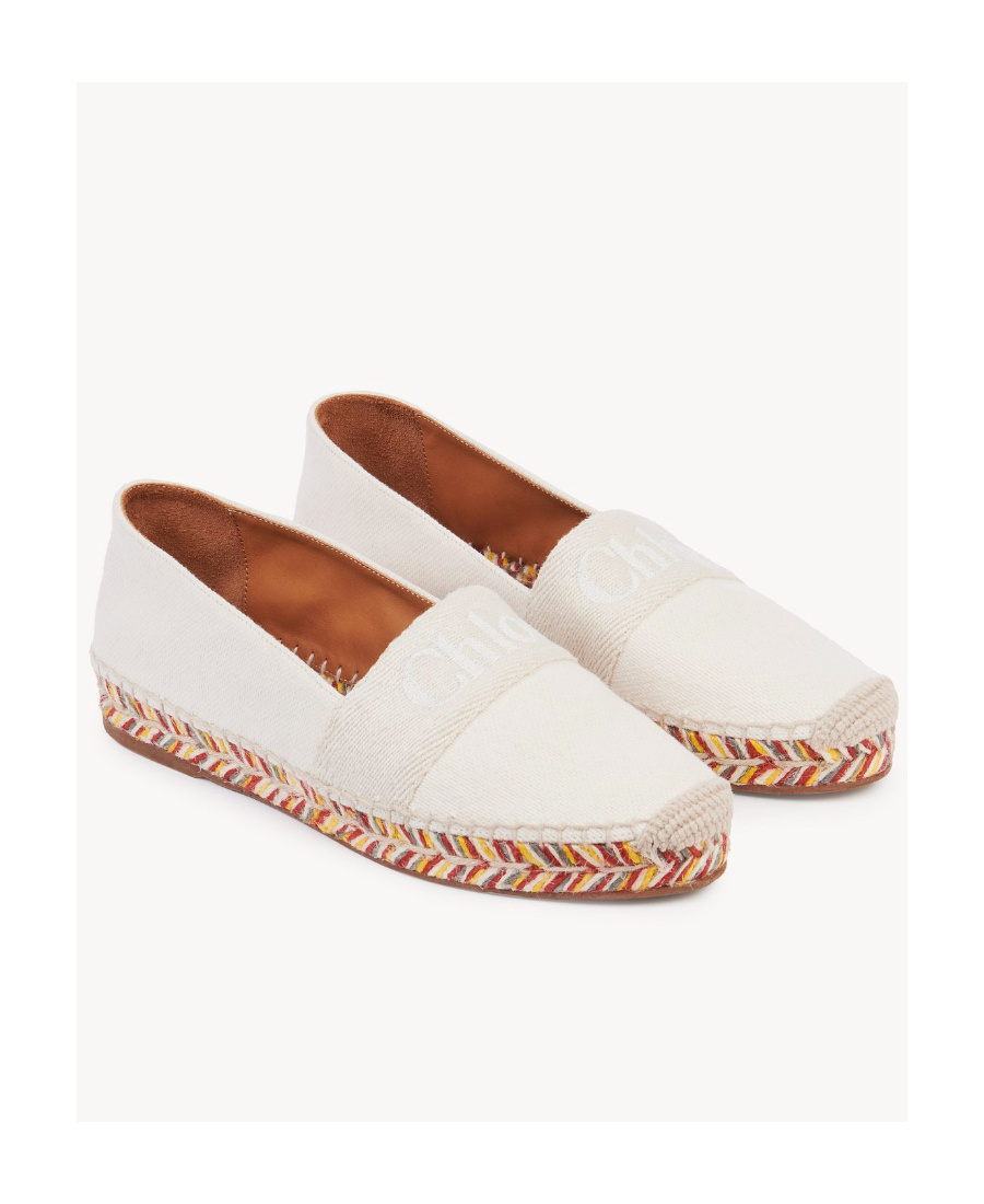 Shop Chloé Piia Flat Espadrilles In White