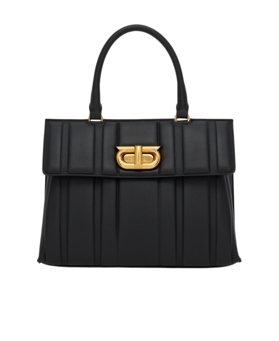 Ferragamo Flip Shoulder Bag In Black