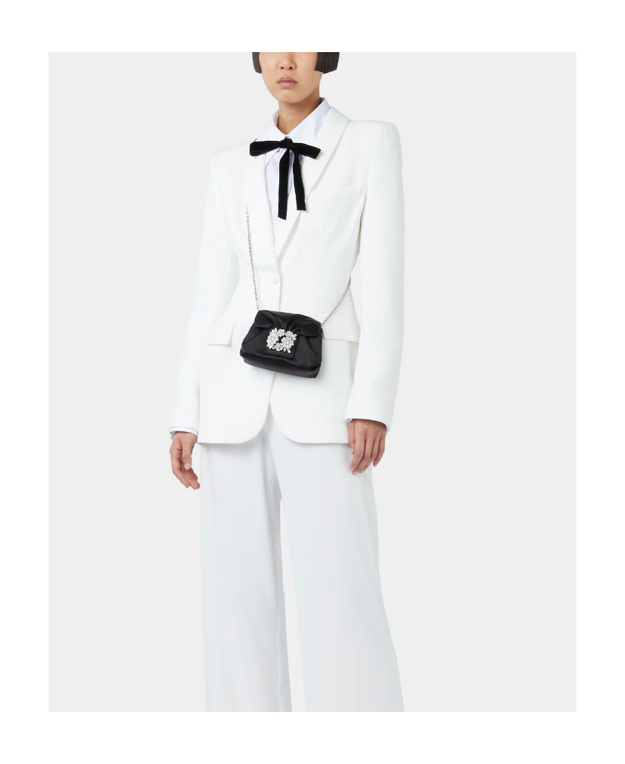 Roger Vivier Embellished Foldover Top Crossbody Bag In Black