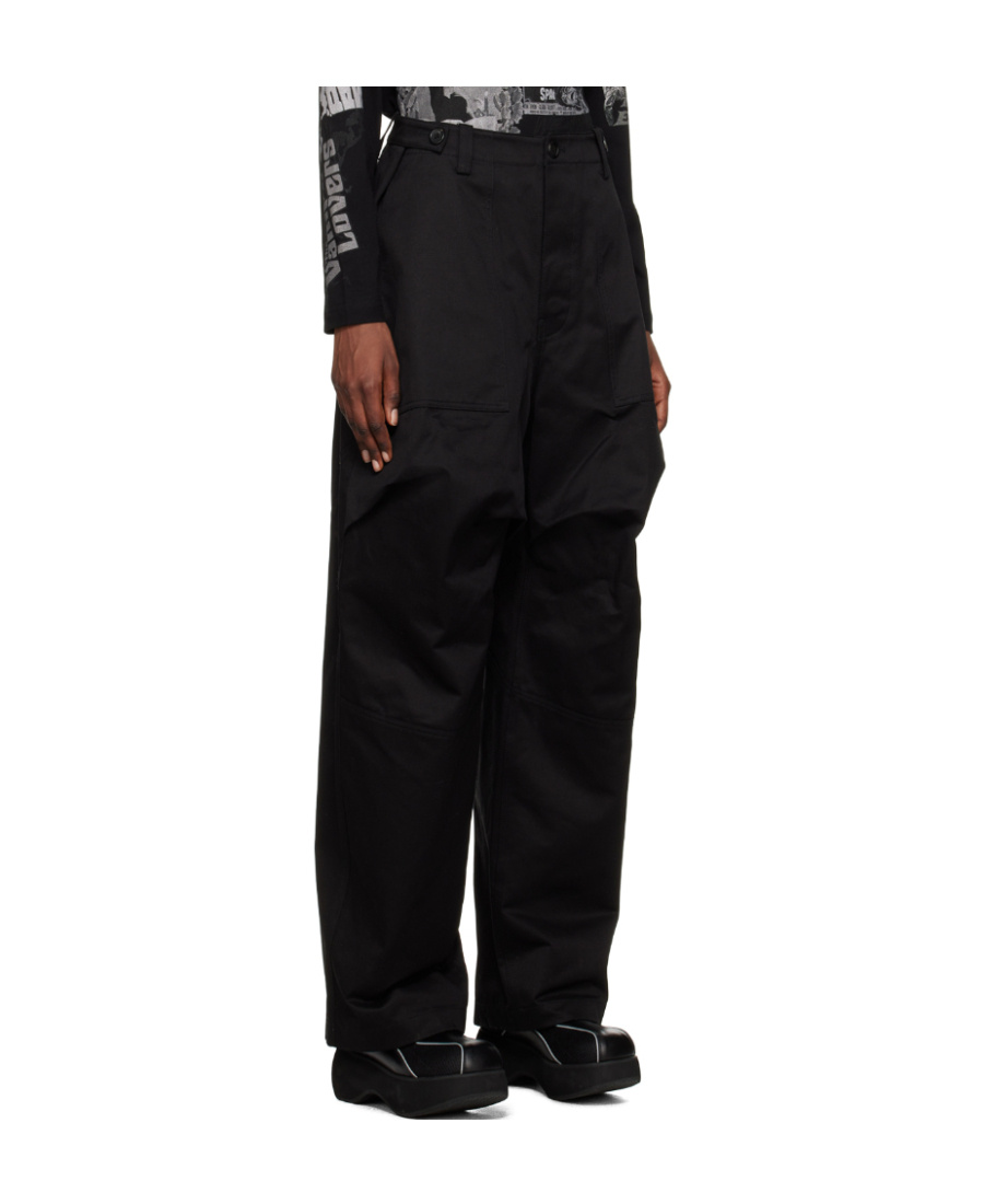 Shop We11 Done Mid-rise Wide-leg Trousers In Black