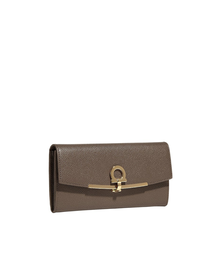 Ferragamo Continental Flap Purse In Brown