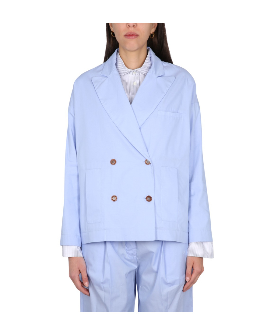 Jejia Charlotte Double-breasted Blazer In Blue