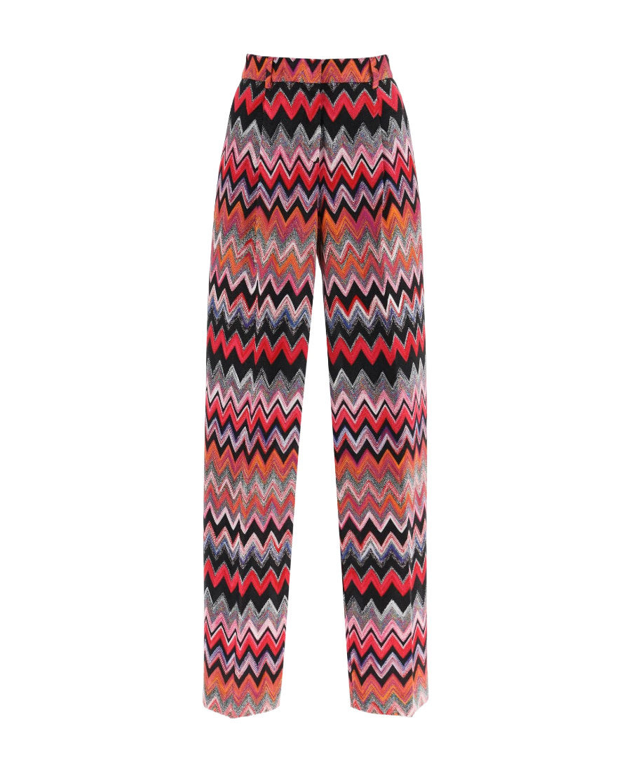 Shop Missoni Zigzag Woven Straight-leg Trousers In Multicolor