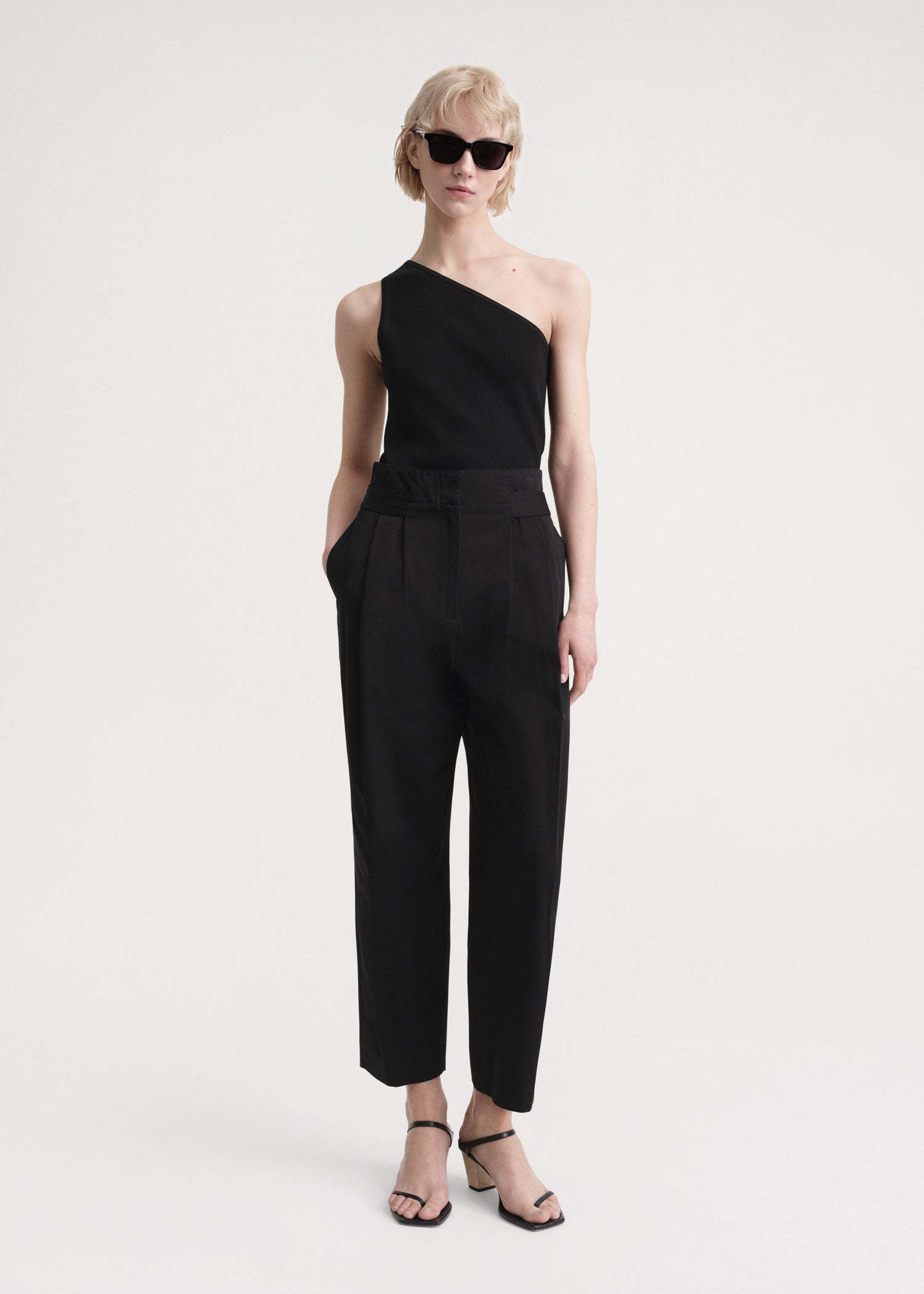 Totême Pleat-detail High-waisted Trousers In Black