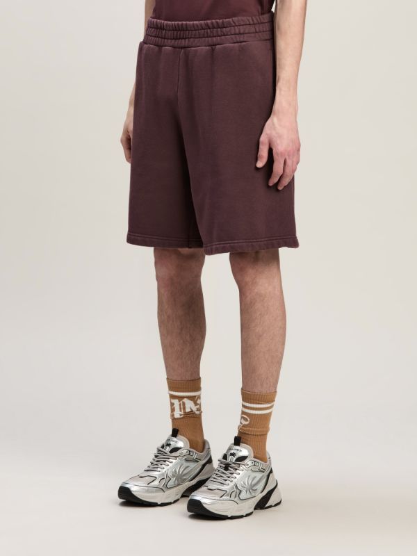 Palm Angels Logo-print Cotton Track Shorts In Red